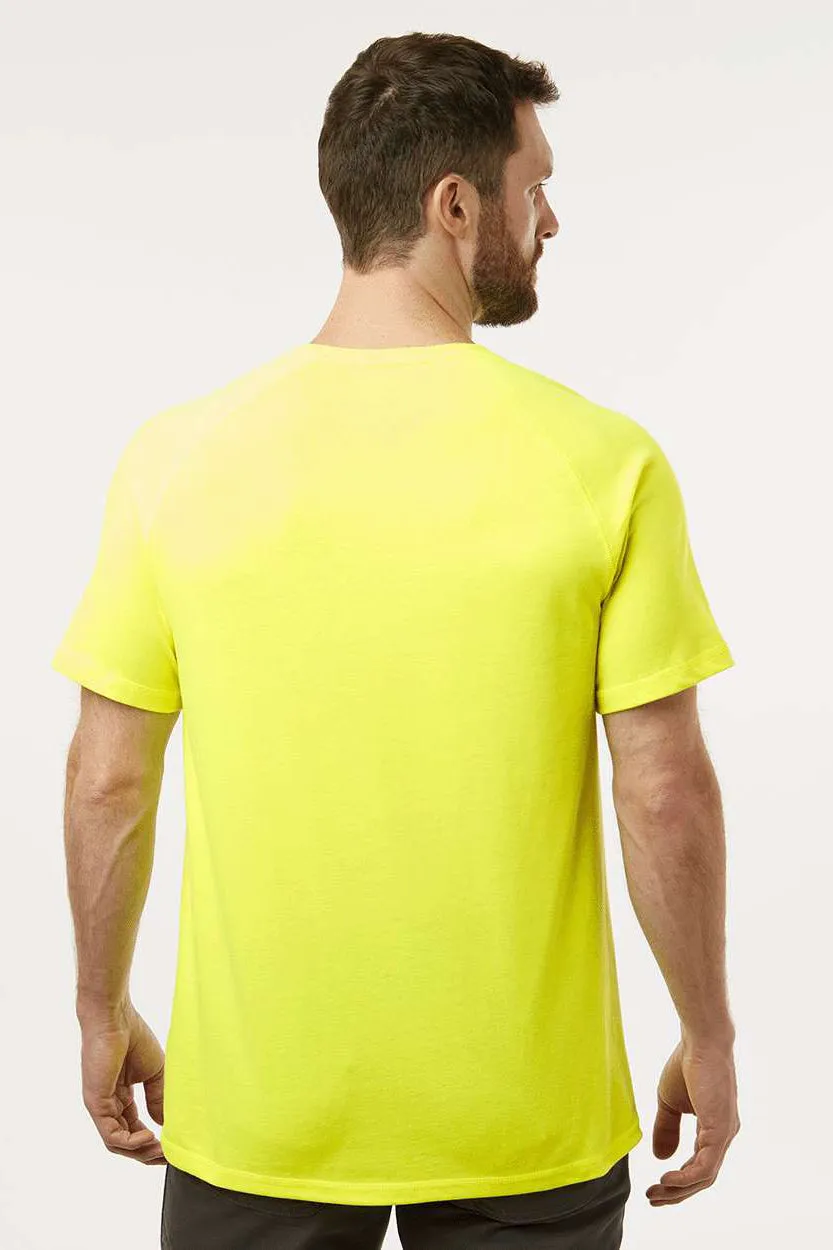 Dickies Mens Performance Moisture Wicking Short Sleeve Crewneck T-Shirt w/ Pocket - Bright Yellow