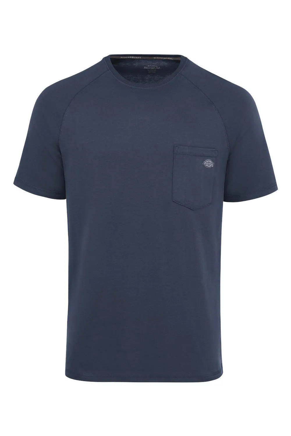 Dickies Mens Performance Moisture Wicking Short Sleeve Crewneck T-Shirt w/ Pocket - Dark Navy Blue