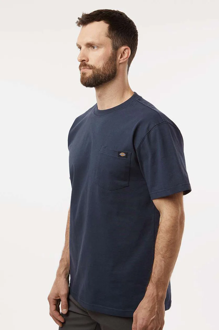 Dickies Mens Traditional Short Sleeve Crewneck T-Shirt w/ Pocket - Dark Navy Blue