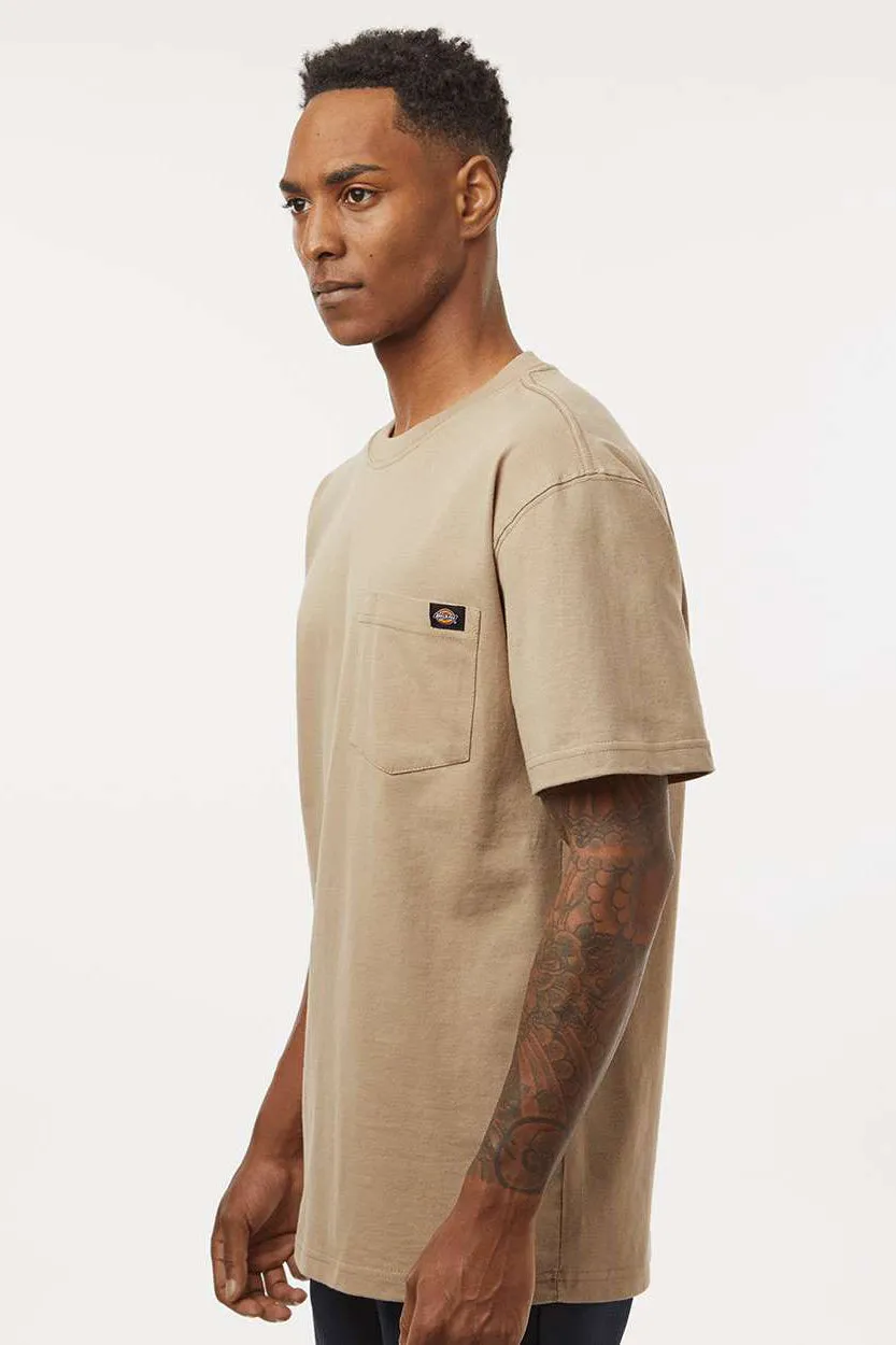 Dickies Mens Traditional Short Sleeve Crewneck T-Shirt w/ Pocket - Desert Sand