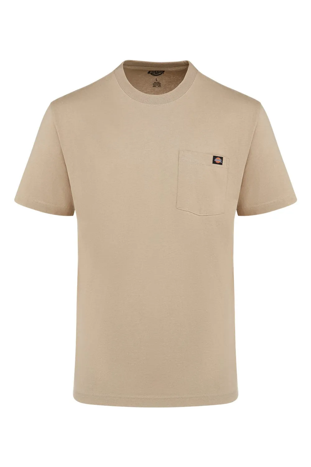 Dickies Mens Traditional Short Sleeve Crewneck T-Shirt w/ Pocket - Desert Sand