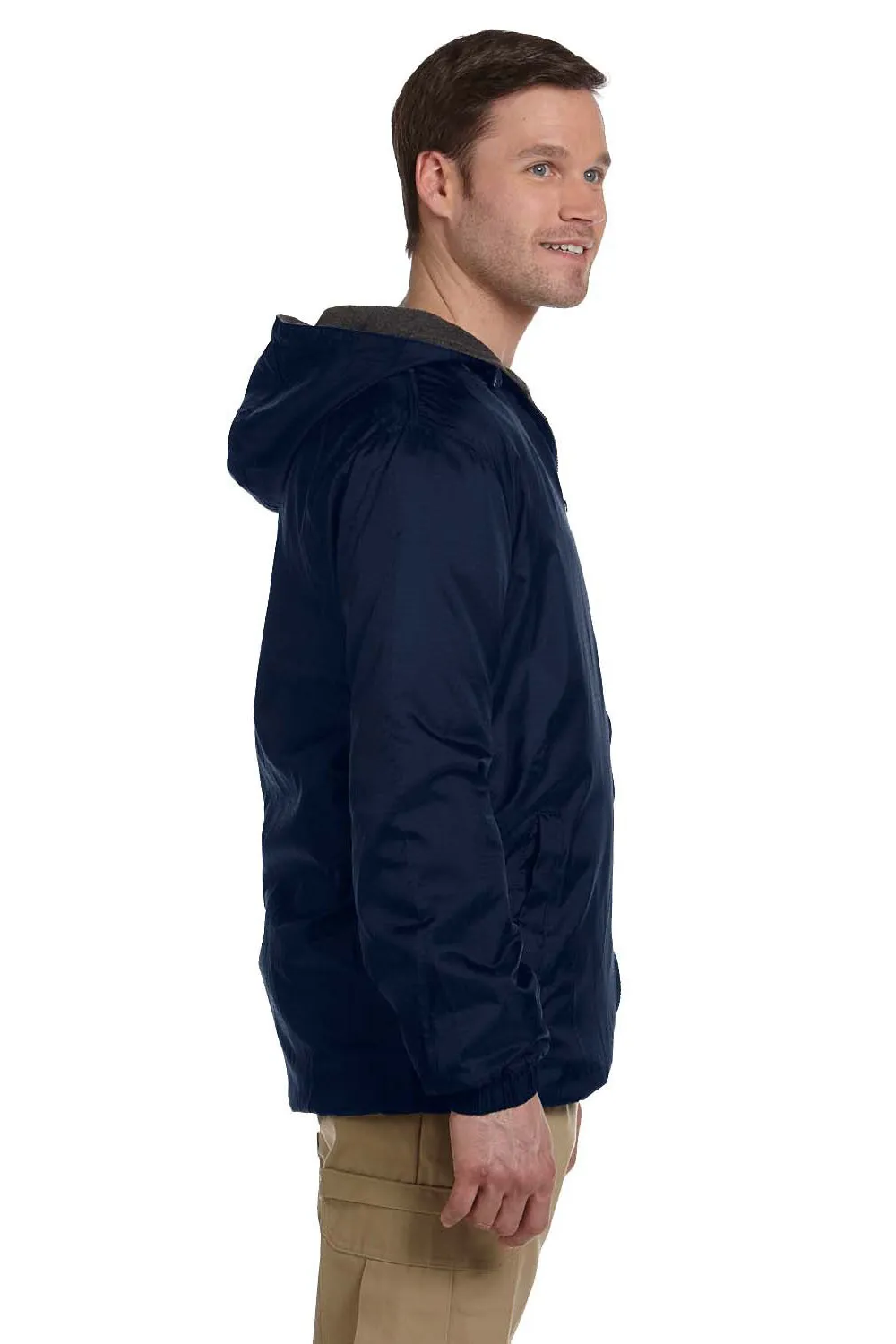 Dickies Mens Water Resistant Full Zip Hooded Jacket - Dark Navy Blue