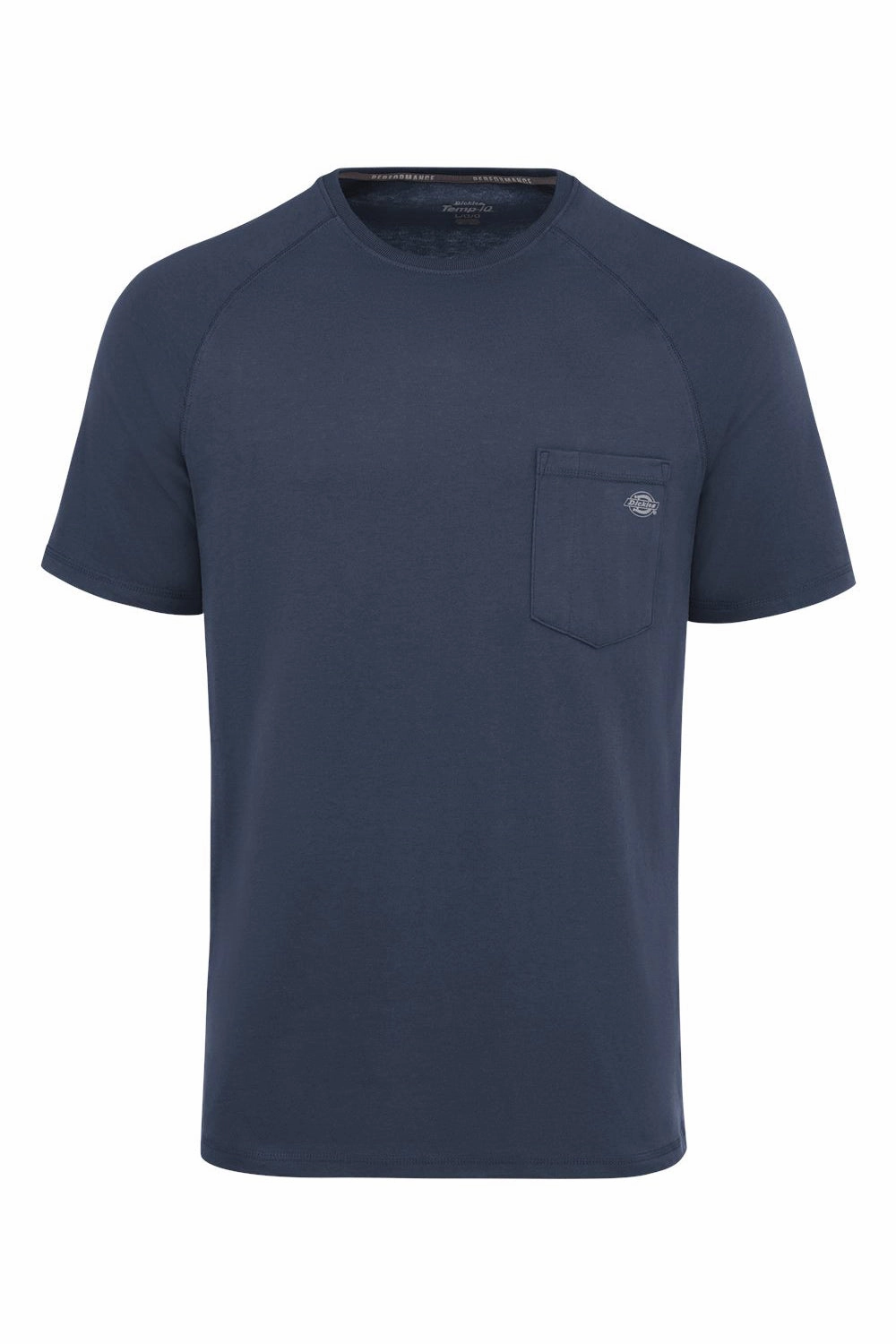 Dickies Mens Performance Moisture Wicking Short Sleeve Crewneck T-Shirt w/ Pocket - Dark Navy Blue