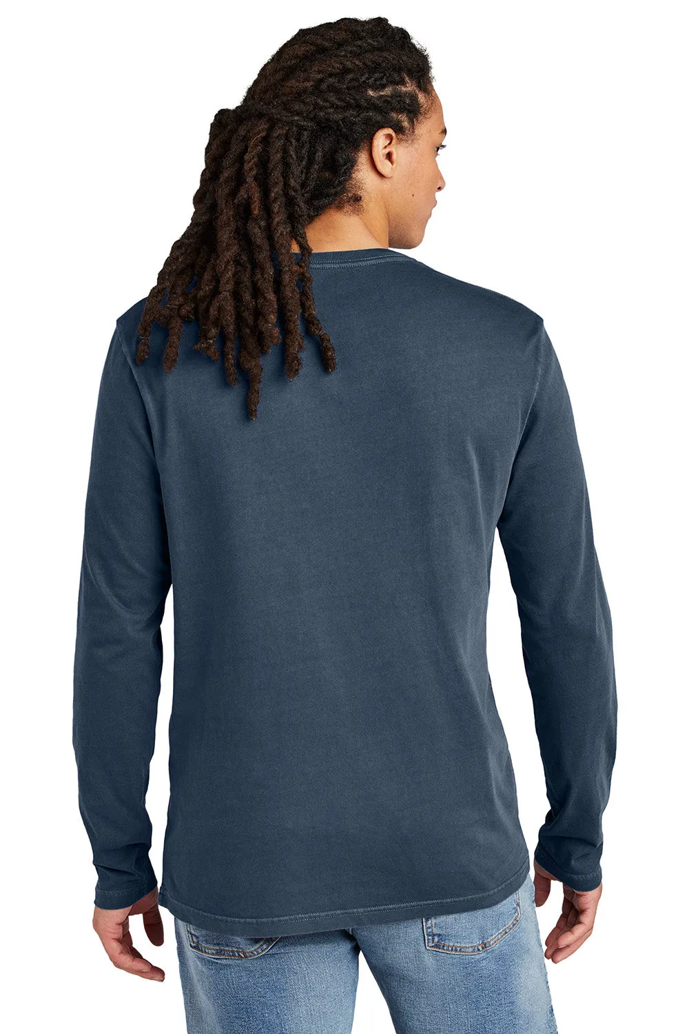 District Mens District Wash Long Sleeve Crewneck T-Shirt - True Navy Blue