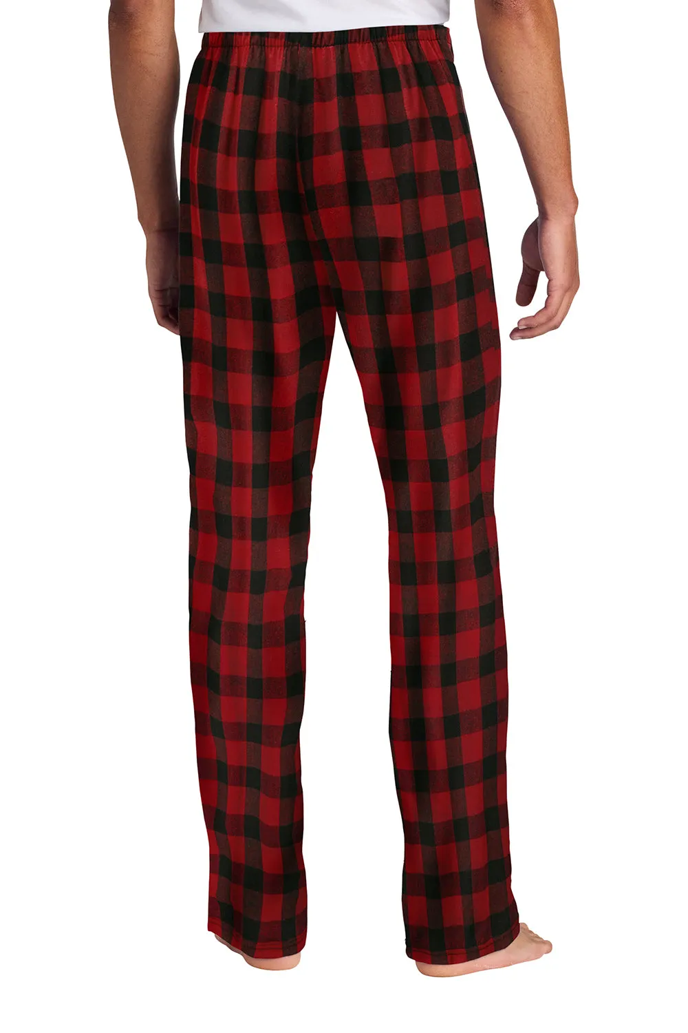District Mens Flannel Plaid Lounge Pants - Red/Black Buffalo Check