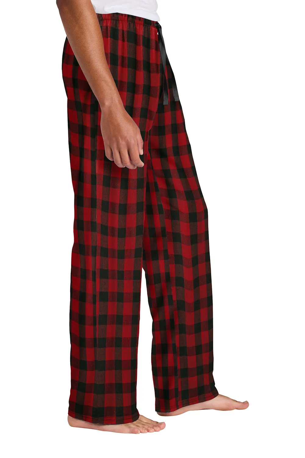 District Mens Flannel Plaid Lounge Pants - Red/Black Buffalo Check