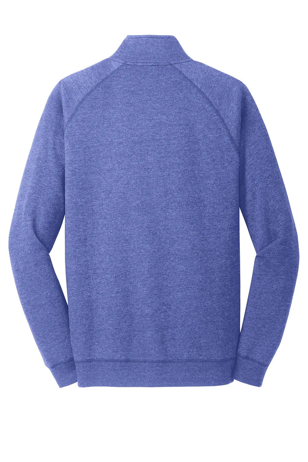 District Mens Fleece 1/4 Zip Sweatshirt w/ Pouch Pocket - Heather Deep Royal Blue