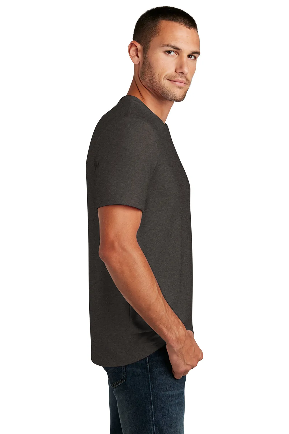 District Mens Flex Short Sleeve Crewneck T-Shirt - Heather Charcoal Grey