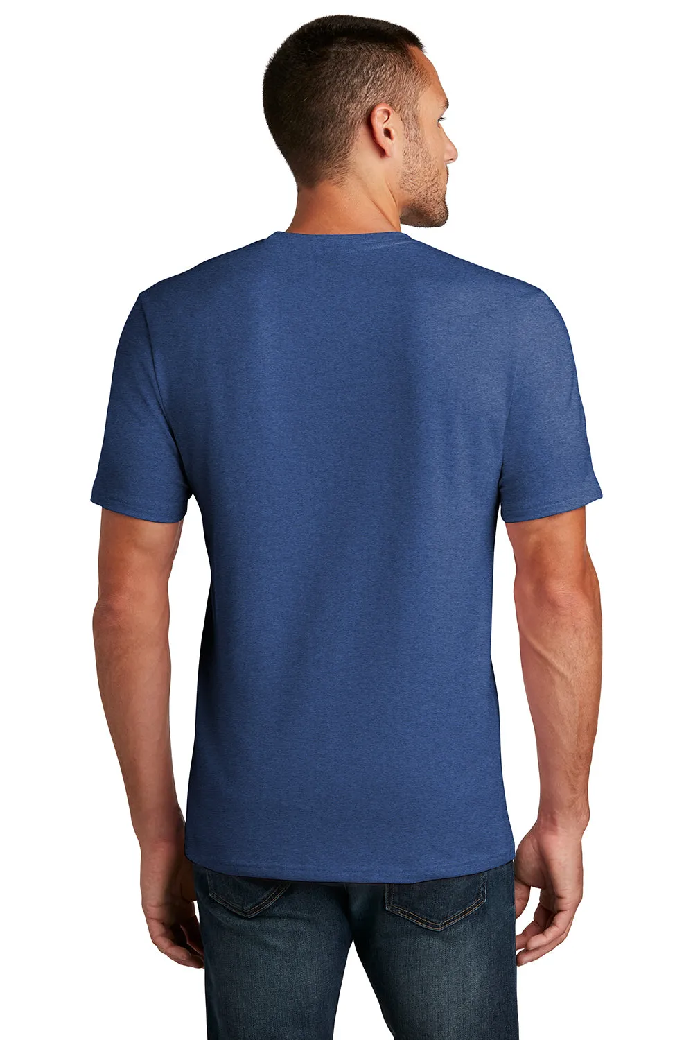 District Mens Flex Short Sleeve Crewneck T-Shirt - Heather Deep Royal Blue
