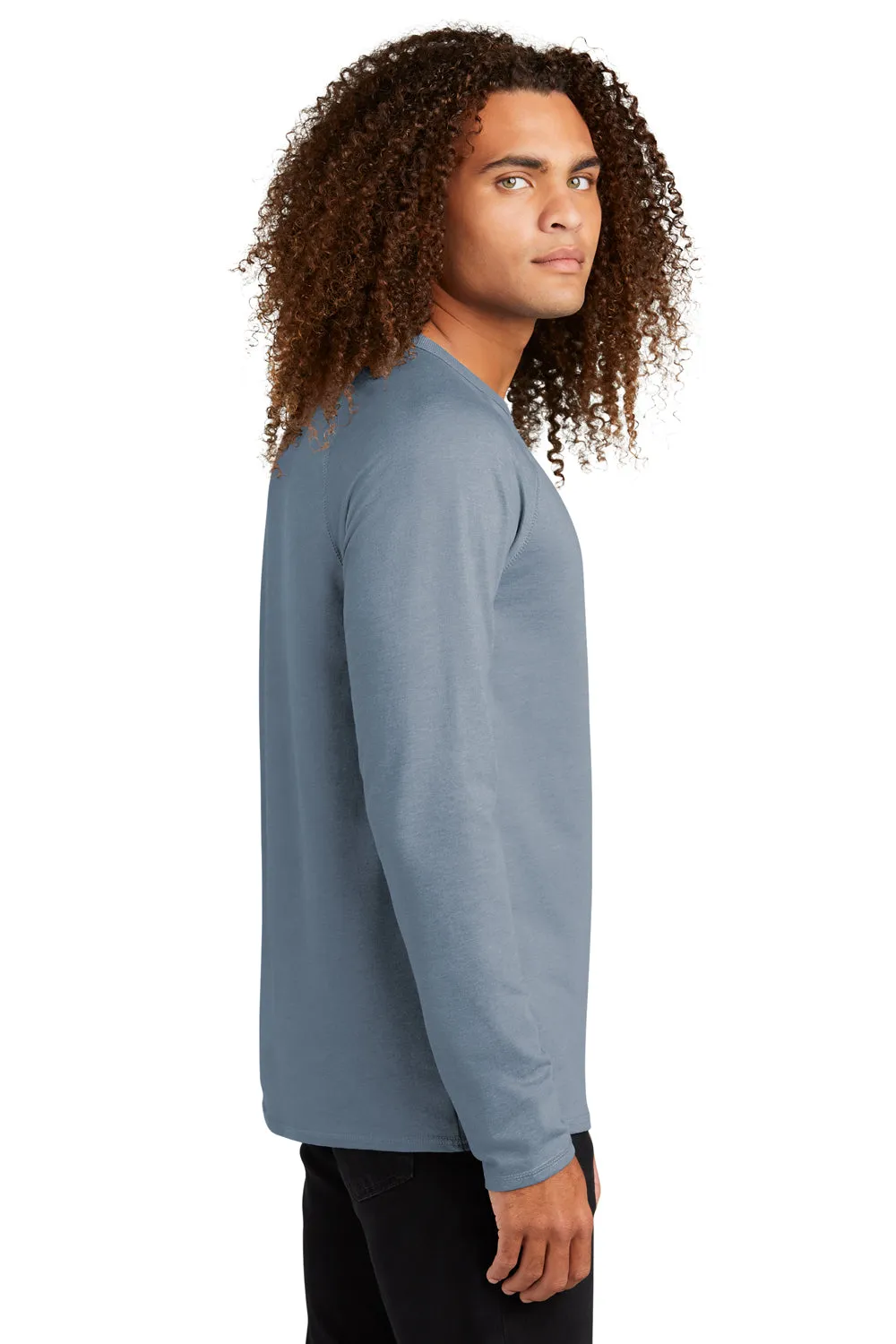 District Mens French Terry Crewneck Sweatshirt - Heather Flint Blue