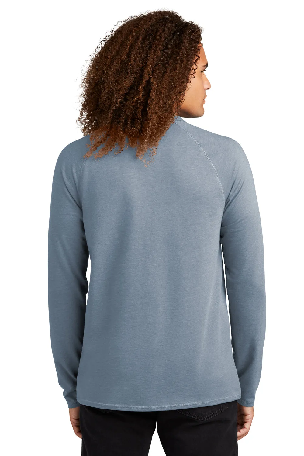 District Mens French Terry Crewneck Sweatshirt - Heather Flint Blue