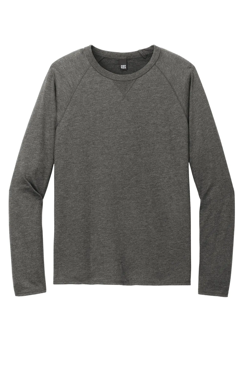 District Mens French Terry Crewneck Sweatshirt - Washed Coal Grey