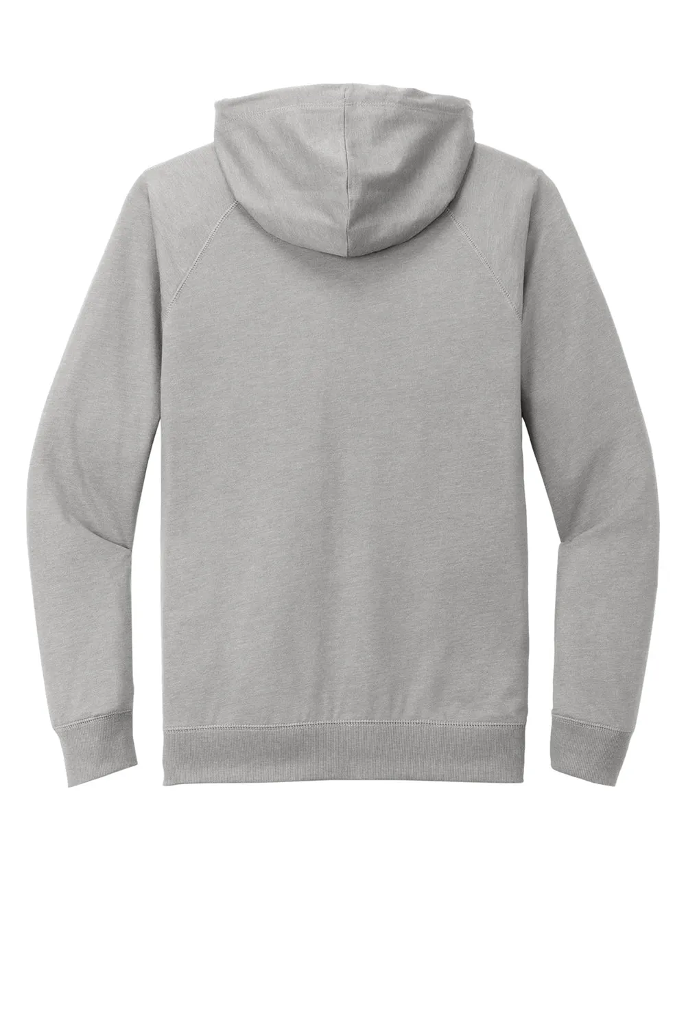 District Mens French Terry Full Zip Hooded Sweatshirt Hoodie w/ Pockets - Heather Light Grey