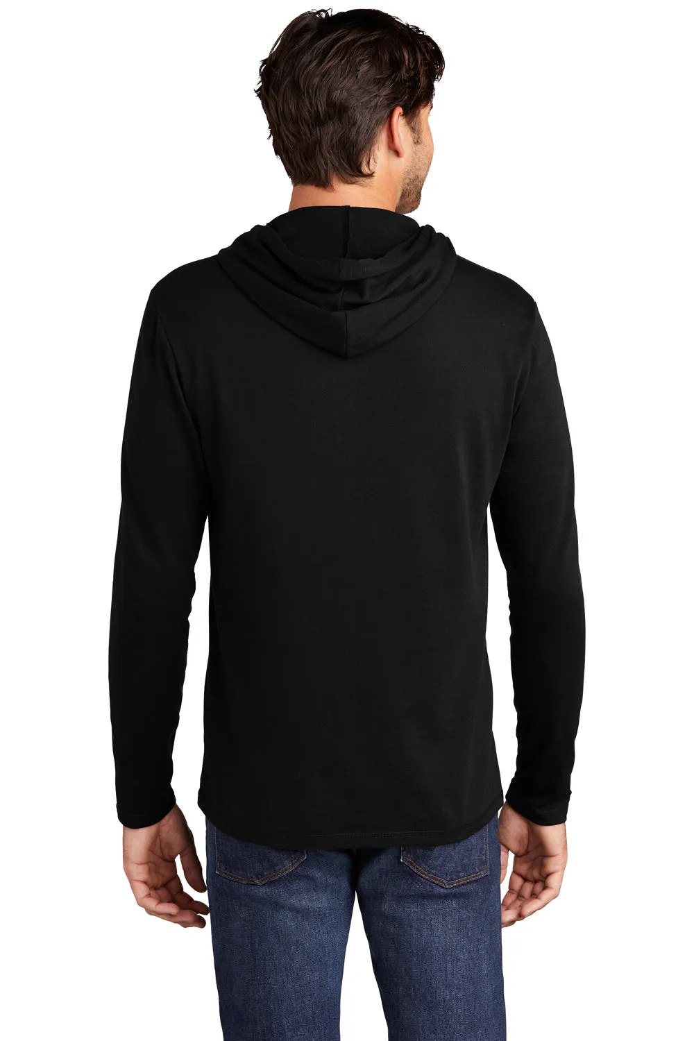 District Mens French Terry Hooded T-Shirt Hoodie - Black
