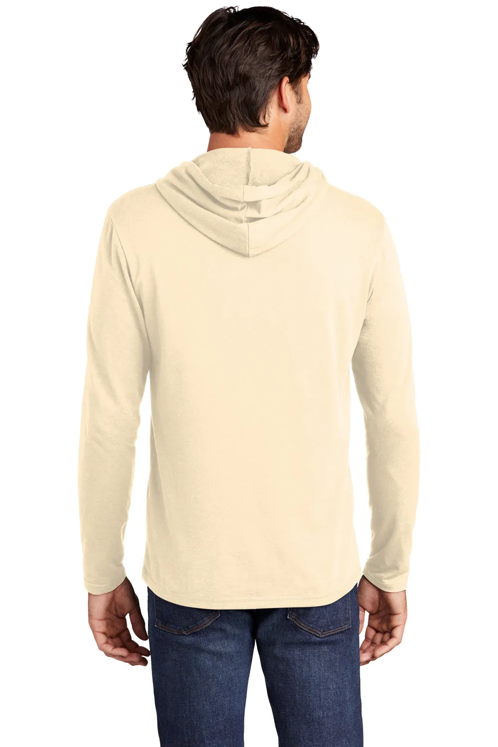 District Mens French Terry Hooded T-Shirt Hoodie - Gardenia