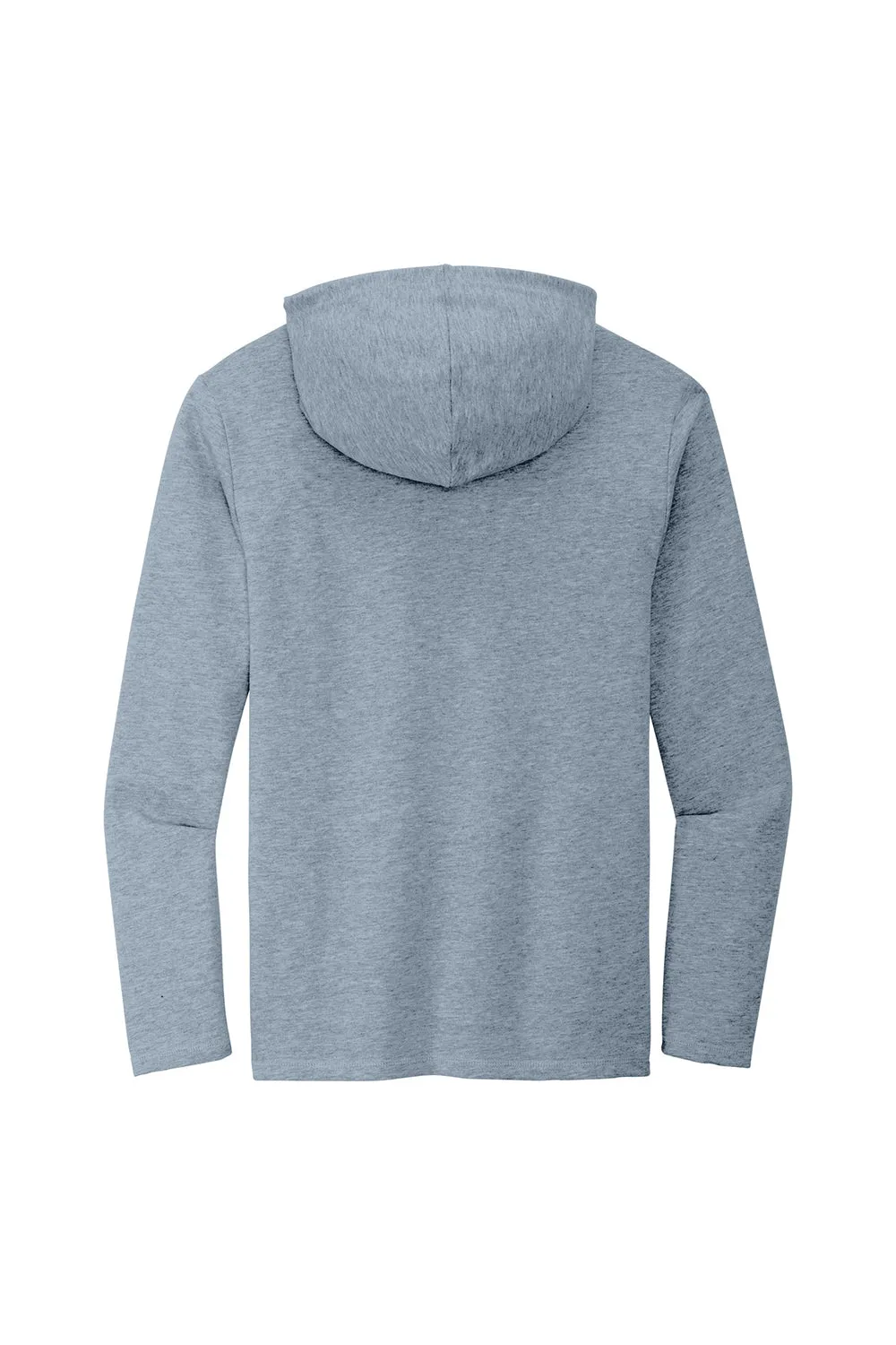 District Mens French Terry Hooded T-Shirt Hoodie - Heather Flint Blue
