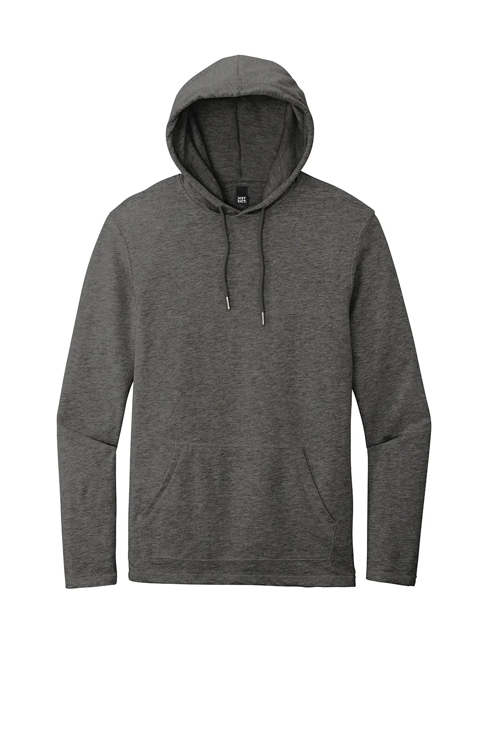 District Mens French Terry Hooded T-Shirt Hoodie - Washed Coal Grey