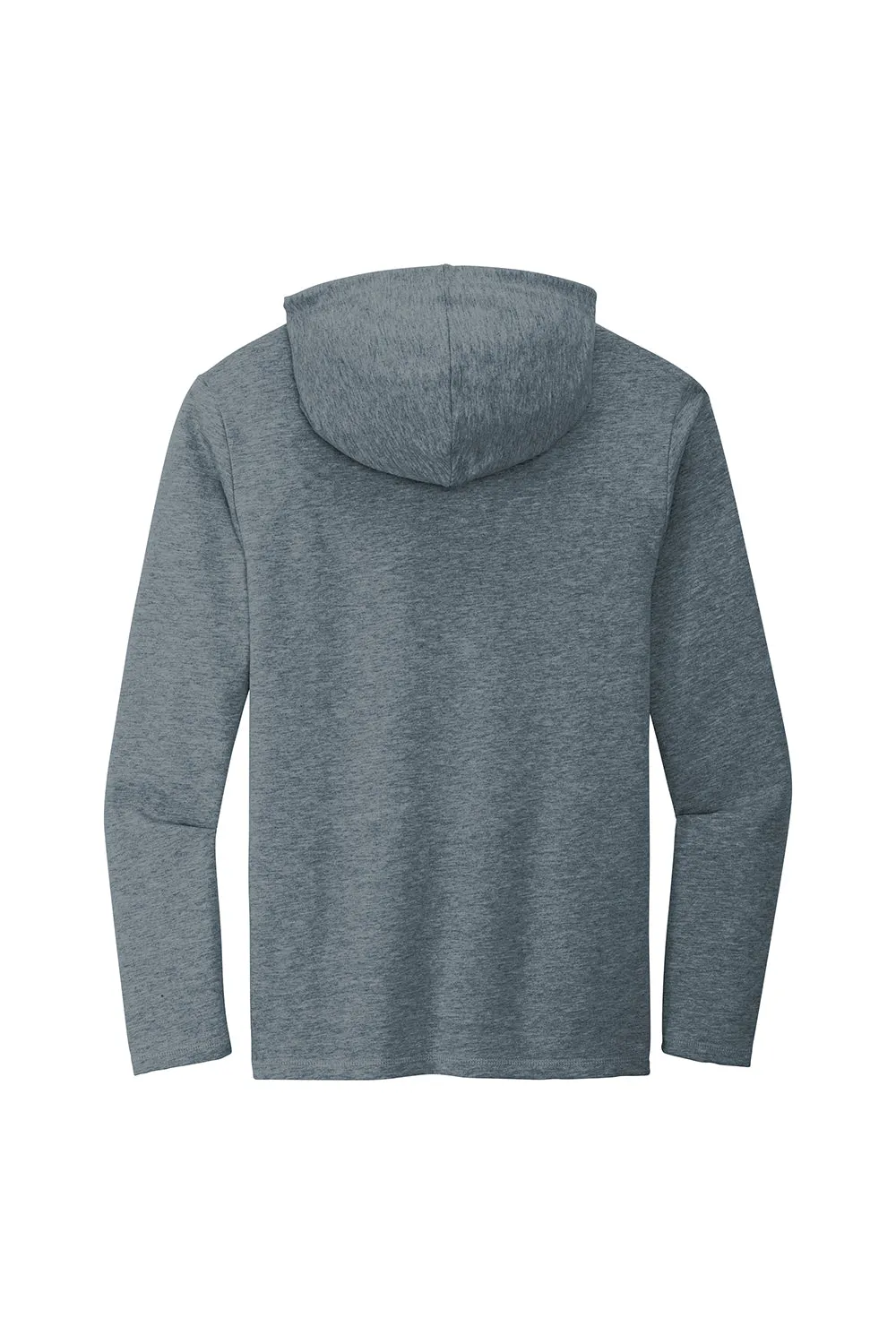 District Mens French Terry Hooded T-Shirt Hoodie - Washed Indigo Blue