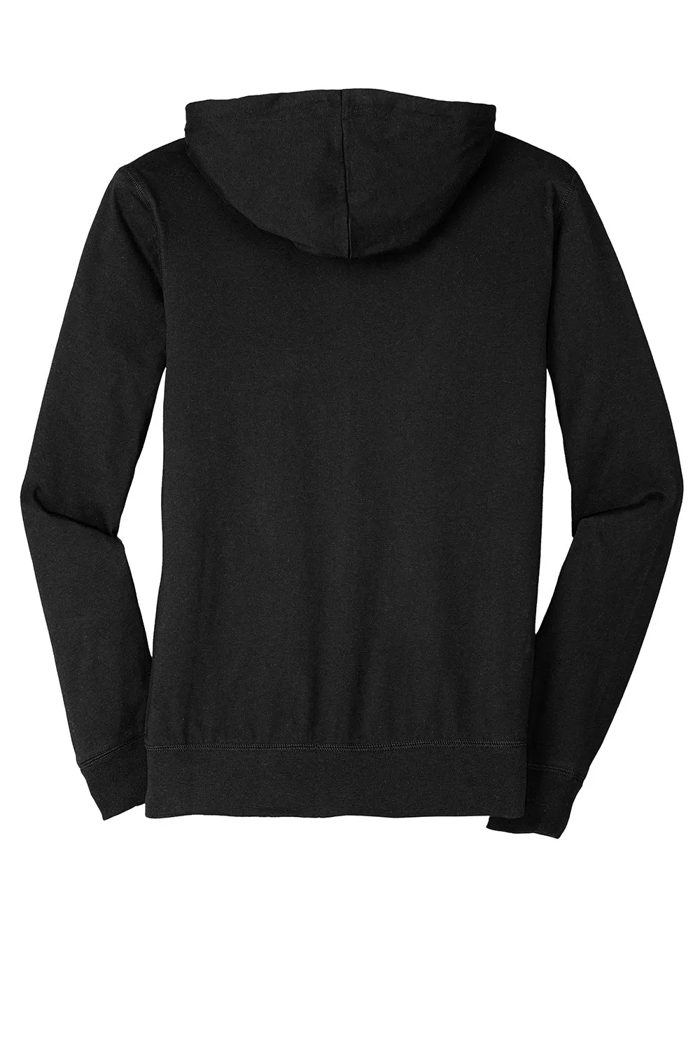 District Mens Full Zip Hooded Sweatshirt Hoodie w/ Pockets - Black