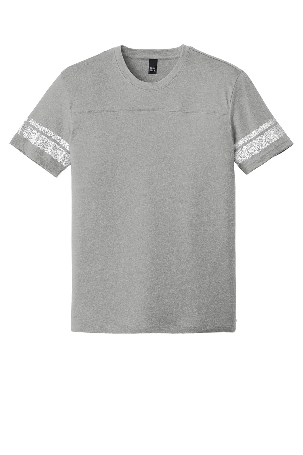 District Mens Game Short Sleeve Crewneck T-Shirt - Heather Nickel Grey/White - Closeout