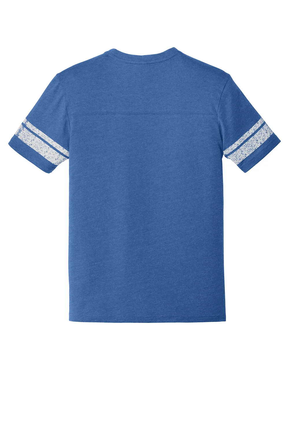 District Mens Game Short Sleeve Crewneck T-Shirt - Heather True Royal Blue/White - Closeout