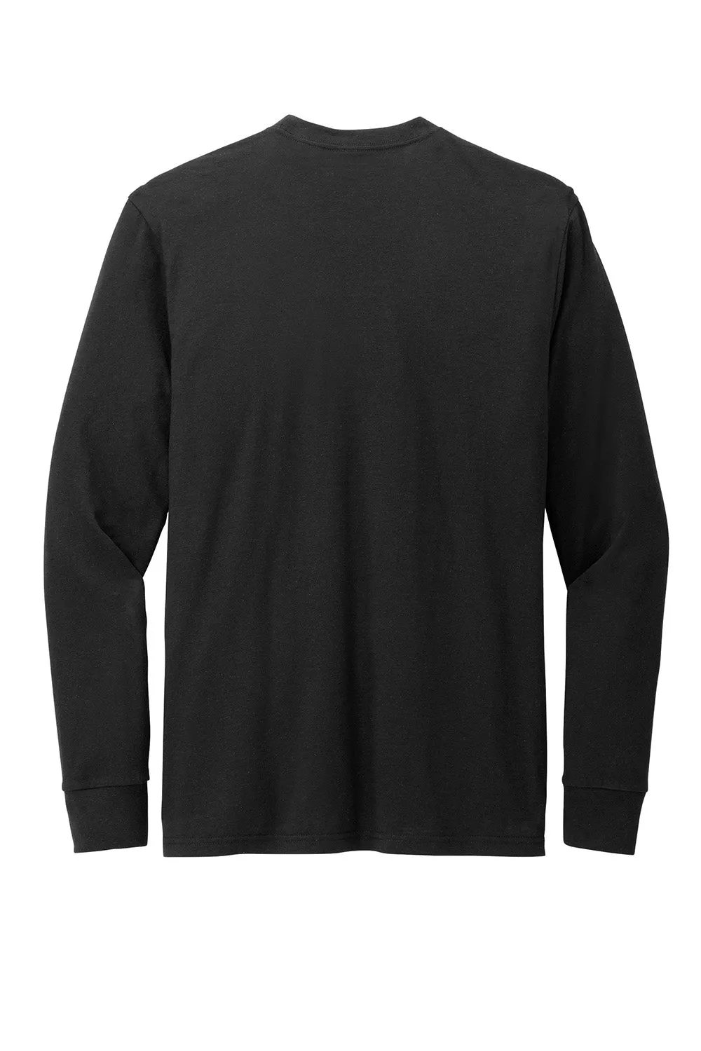 District Mens Perfect Blend CVC Long Sleeve Crewneck T-Shirt - Black