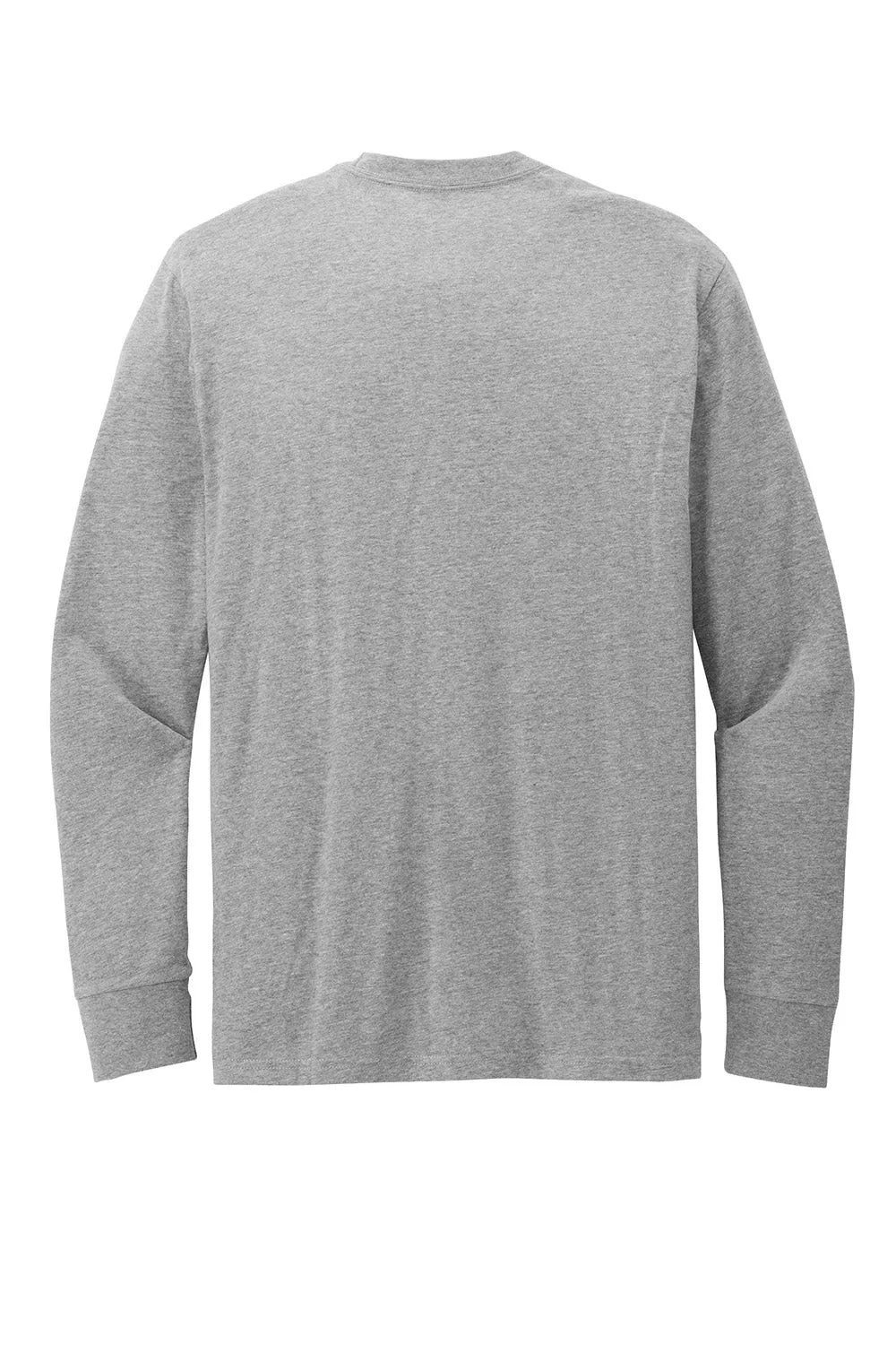 District Mens Perfect Blend CVC Long Sleeve Crewneck T-Shirt - Heather Light Grey