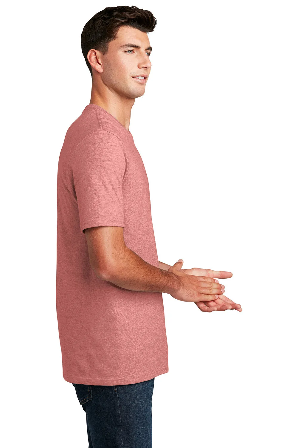 District Mens Perfect Blend Short Sleeve Crewneck T-Shirt - Blush Pink Frost
