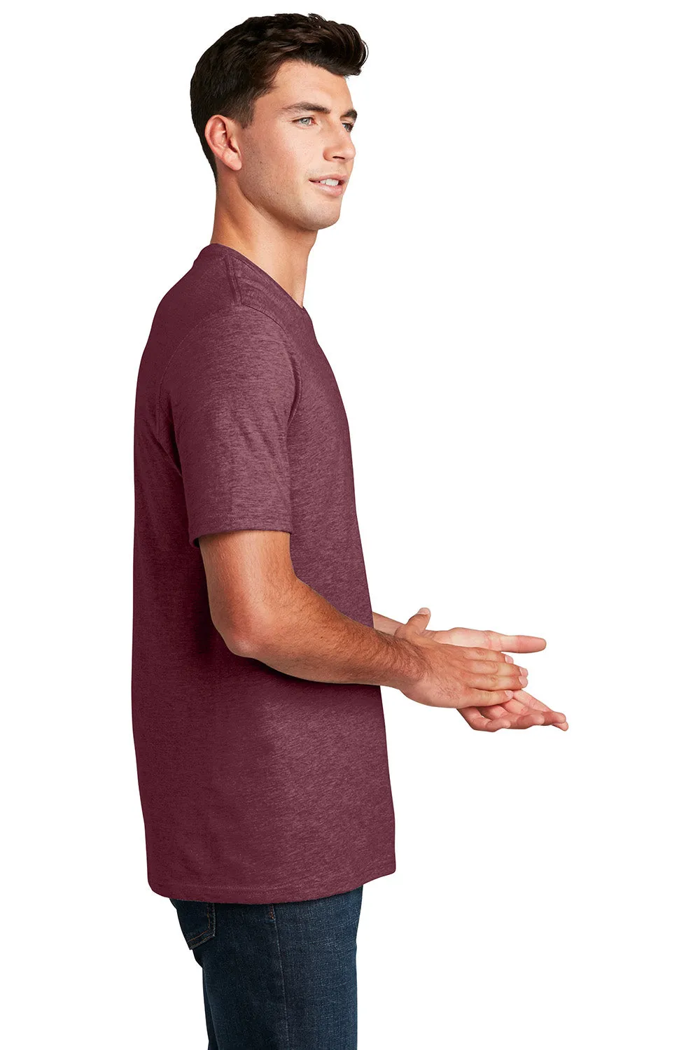 District Mens Perfect Blend Short Sleeve Crewneck T-Shirt - Heather Cardinal Red