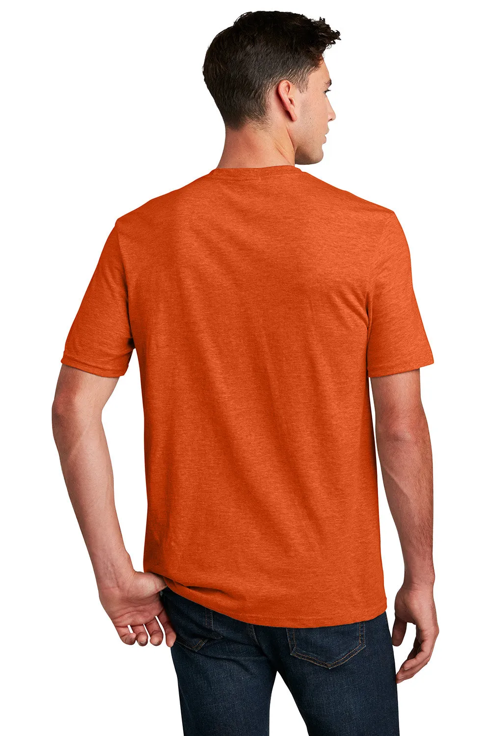 District Mens Perfect Blend Short Sleeve Crewneck T-Shirt - Heather Deep Orange