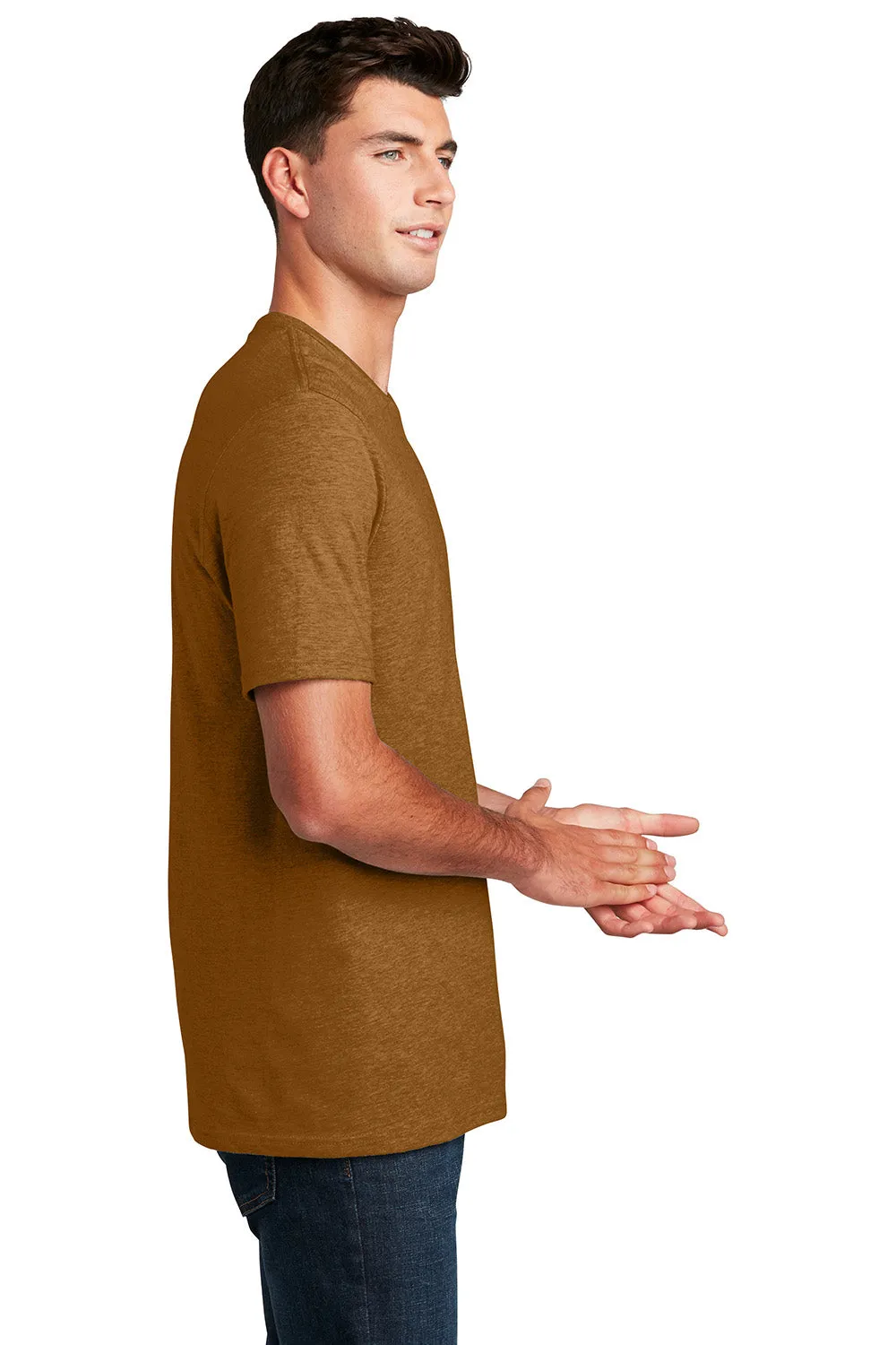 District Mens Perfect Blend Short Sleeve Crewneck T-Shirt - Heather Duck Brown