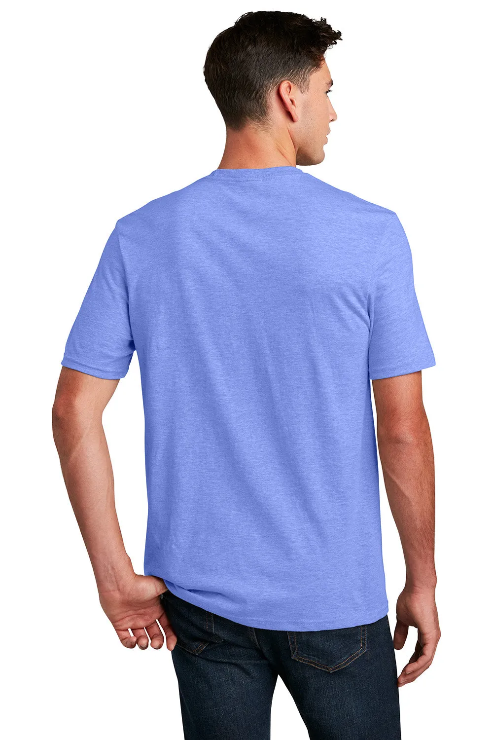 District Mens Perfect Blend Short Sleeve Crewneck T-Shirt - Heather Electric Purple