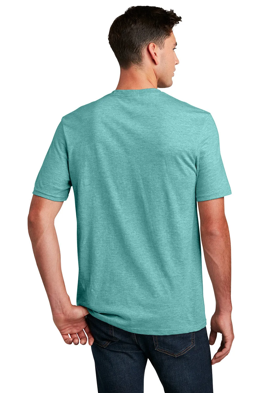 District Mens Perfect Blend Short Sleeve Crewneck T-Shirt - Heather Eucalyptus Blue