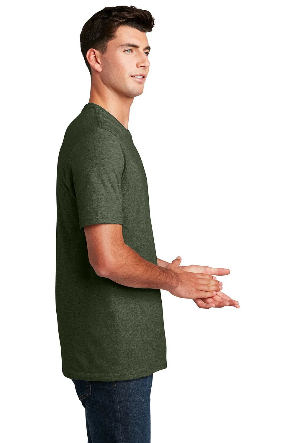 District Mens Perfect Blend Short Sleeve Crewneck T-Shirt - Heather Forest Green