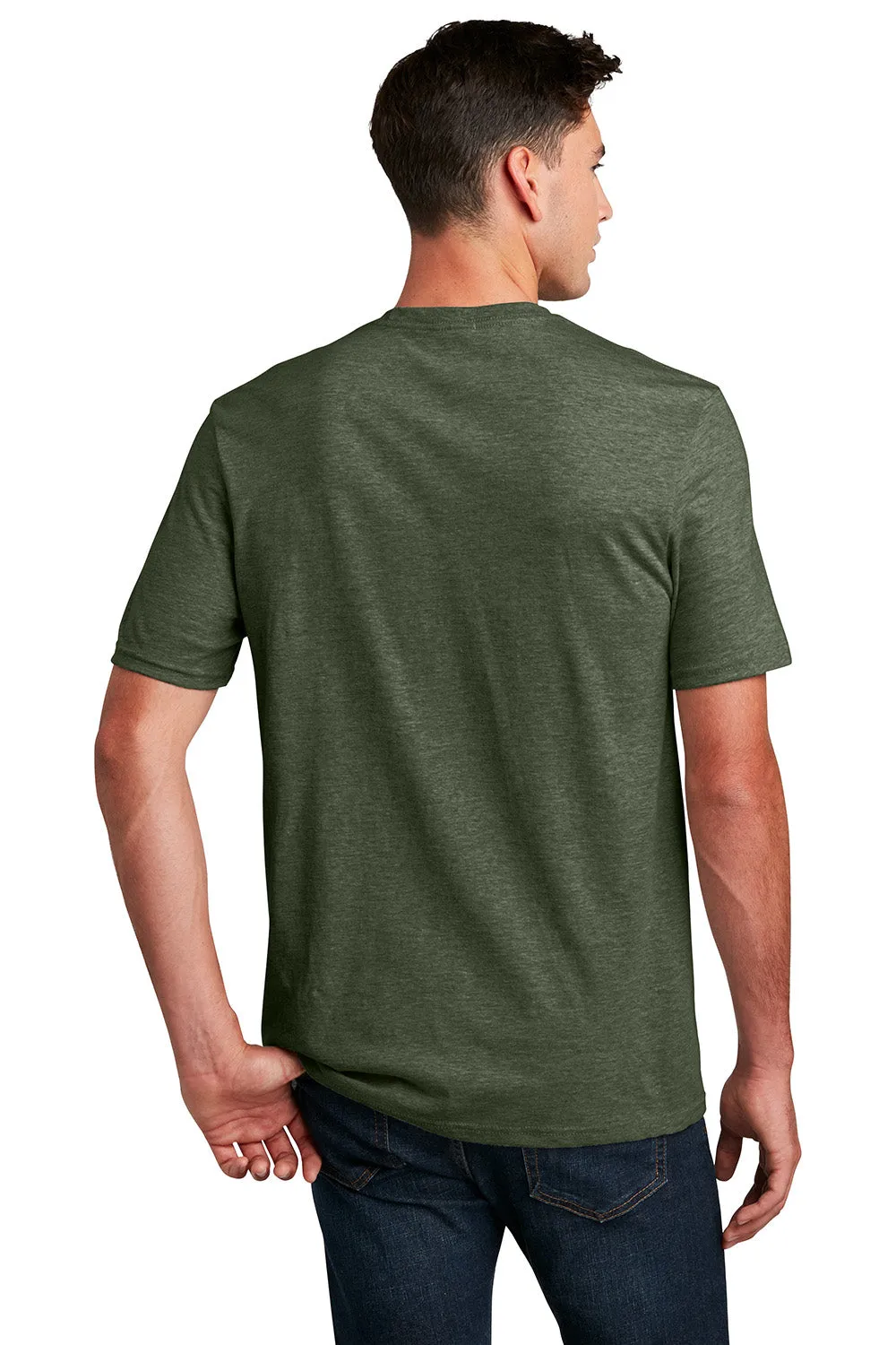 District Mens Perfect Blend Short Sleeve Crewneck T-Shirt - Heather Forest Green