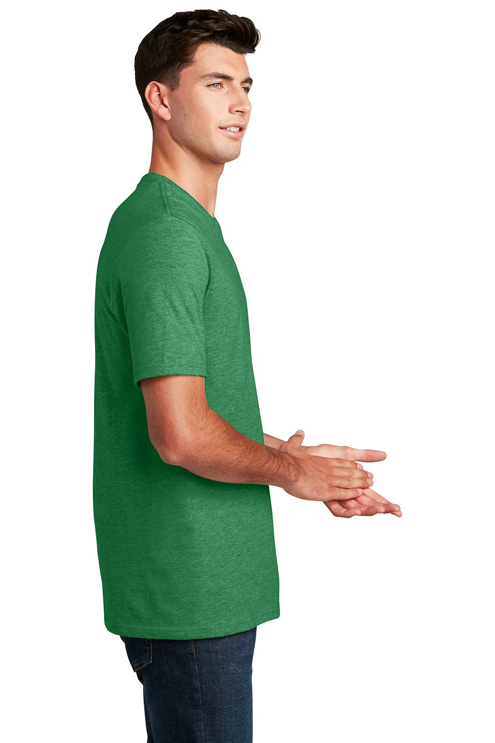 District Mens Perfect Blend Short Sleeve Crewneck T-Shirt - Heather Kelly Green