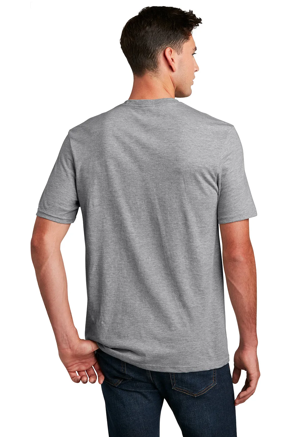 District Mens Perfect Blend Short Sleeve Crewneck T-Shirt - Heather Light Grey