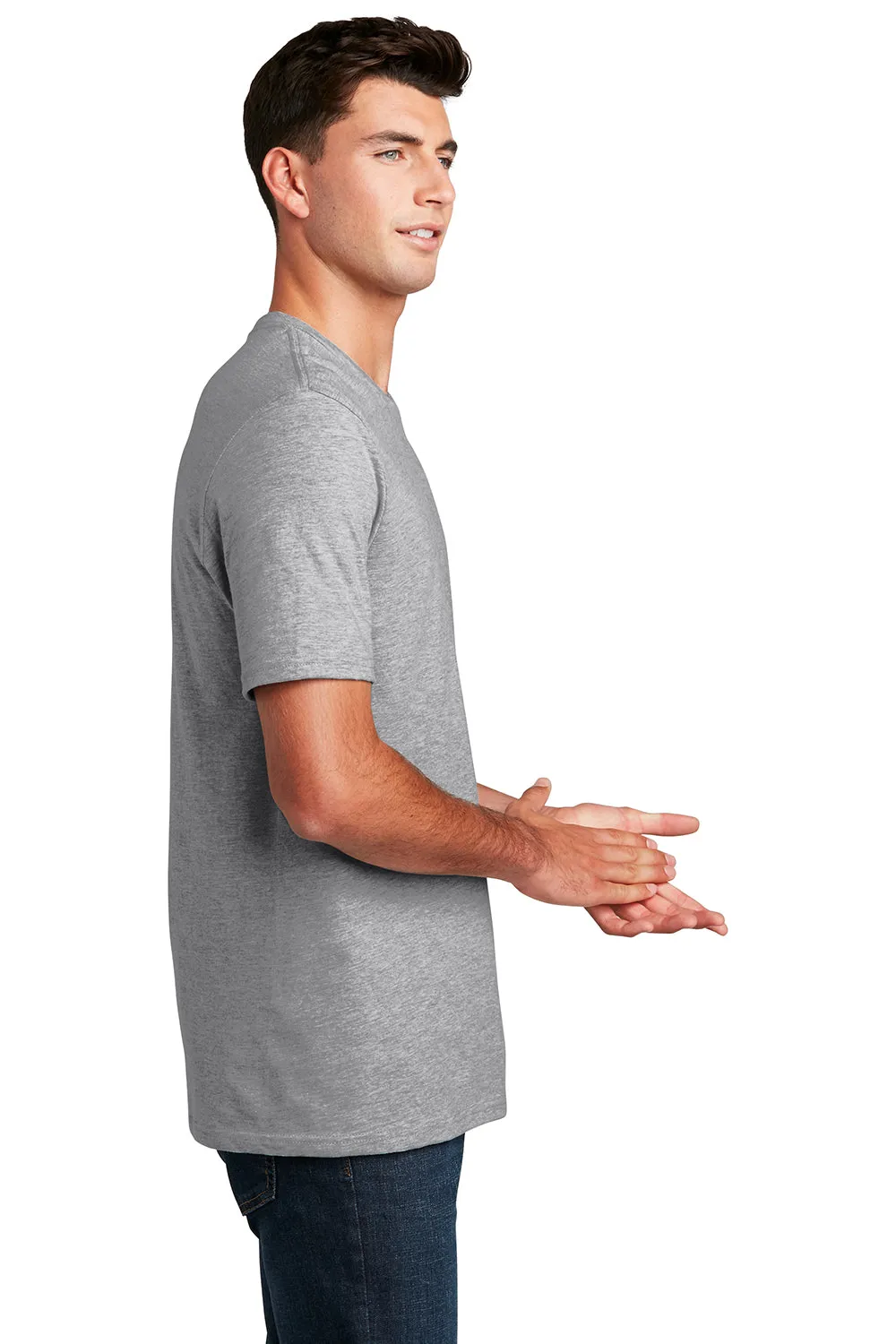 District Mens Perfect Blend Short Sleeve Crewneck T-Shirt - Heather Light Grey