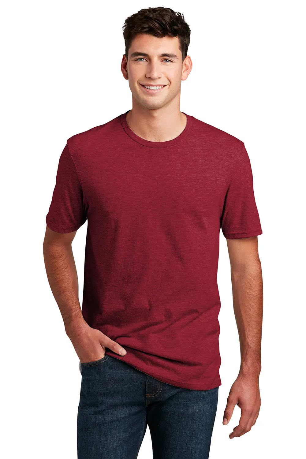 District Mens Perfect Blend Short Sleeve Crewneck T-Shirt - Red Fleck