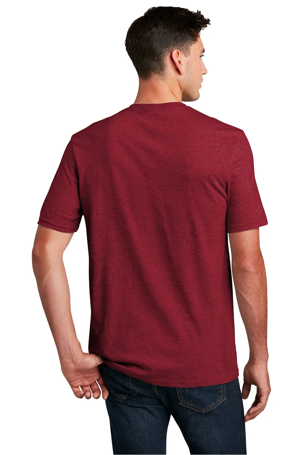 District Mens Perfect Blend Short Sleeve Crewneck T-Shirt - Red Fleck