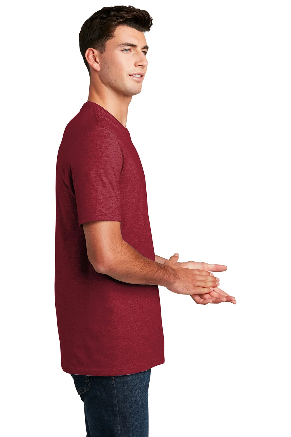 District Mens Perfect Blend Short Sleeve Crewneck T-Shirt - Red Fleck