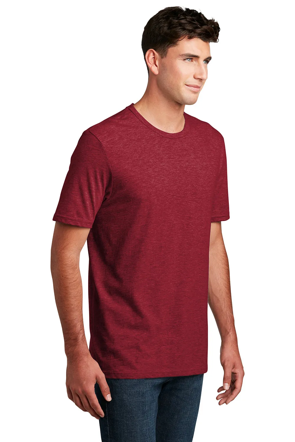 District Mens Perfect Blend Short Sleeve Crewneck T-Shirt - Red Fleck