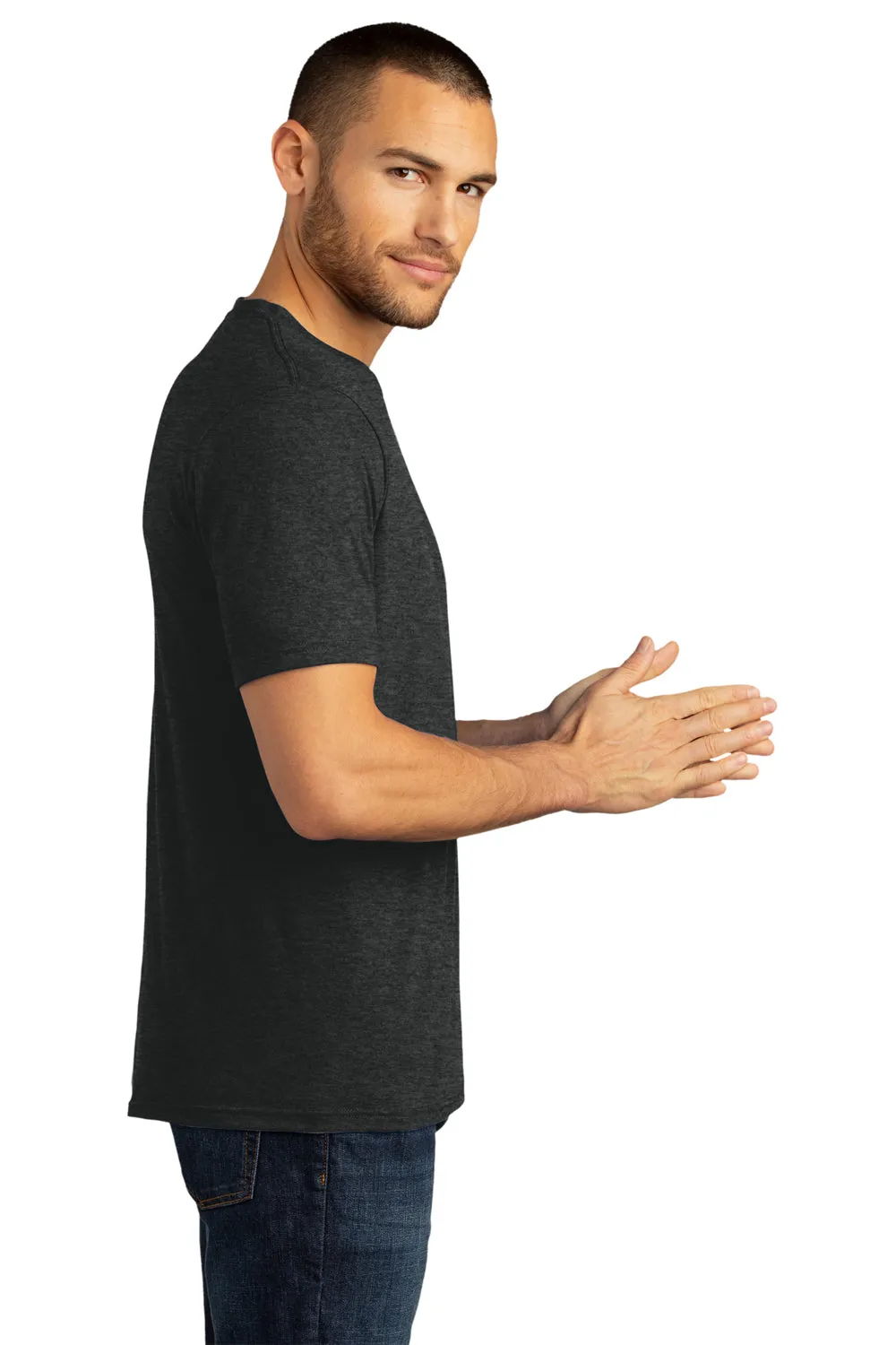 District Mens Perfect DTG Short Sleeve Crewneck T-Shirt - Black Frost