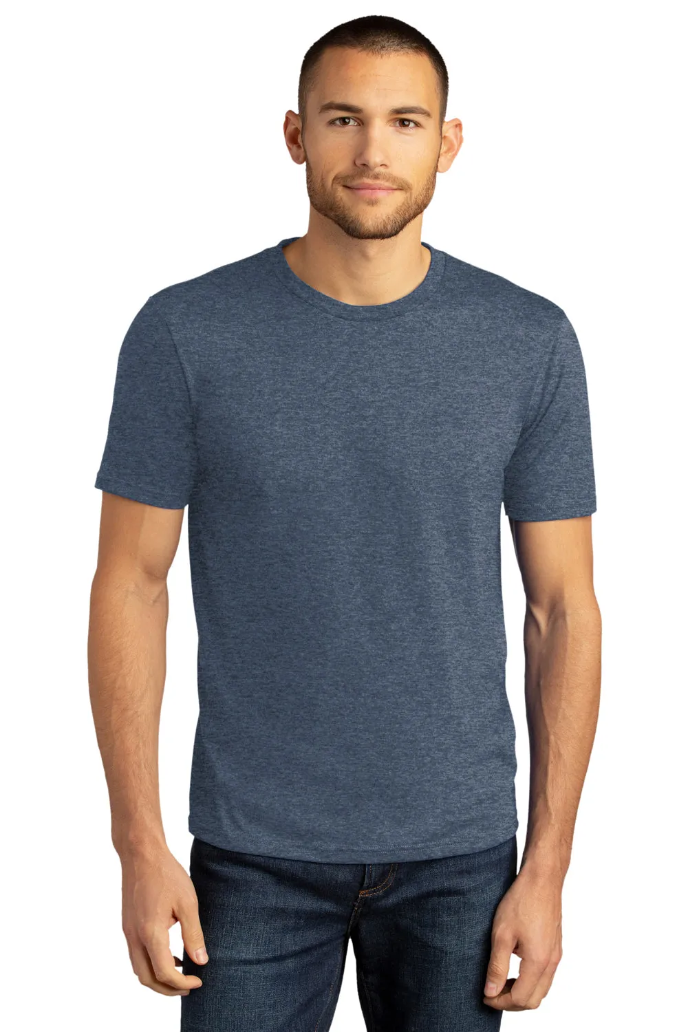 District Mens Perfect DTG Short Sleeve Crewneck T-Shirt - Navy Blue Frost
