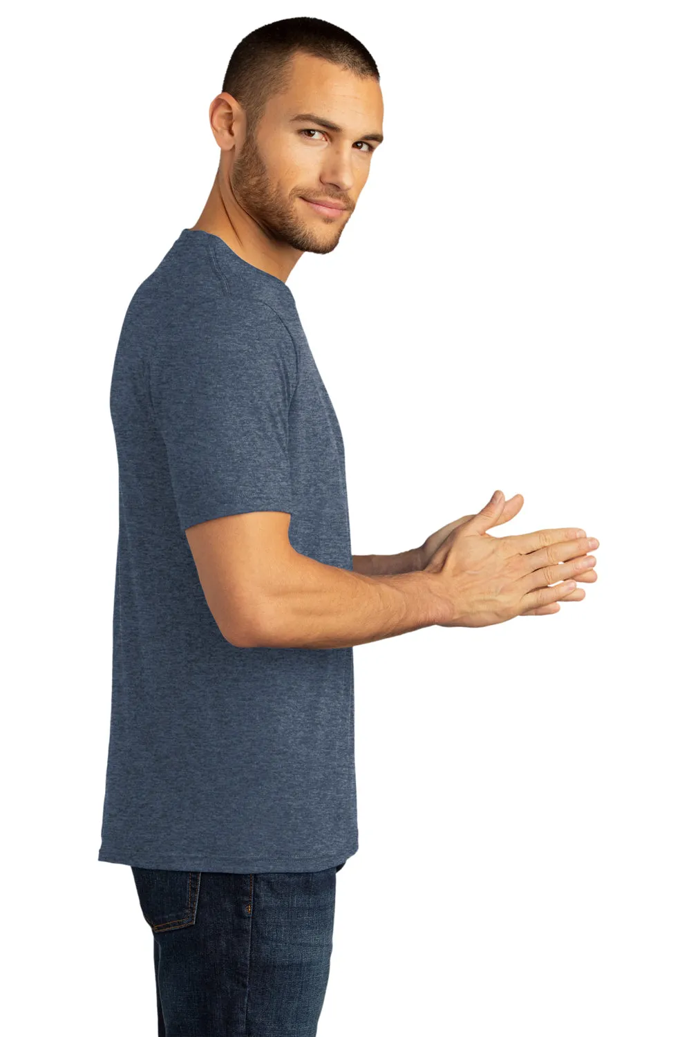 District Mens Perfect DTG Short Sleeve Crewneck T-Shirt - Navy Blue Frost