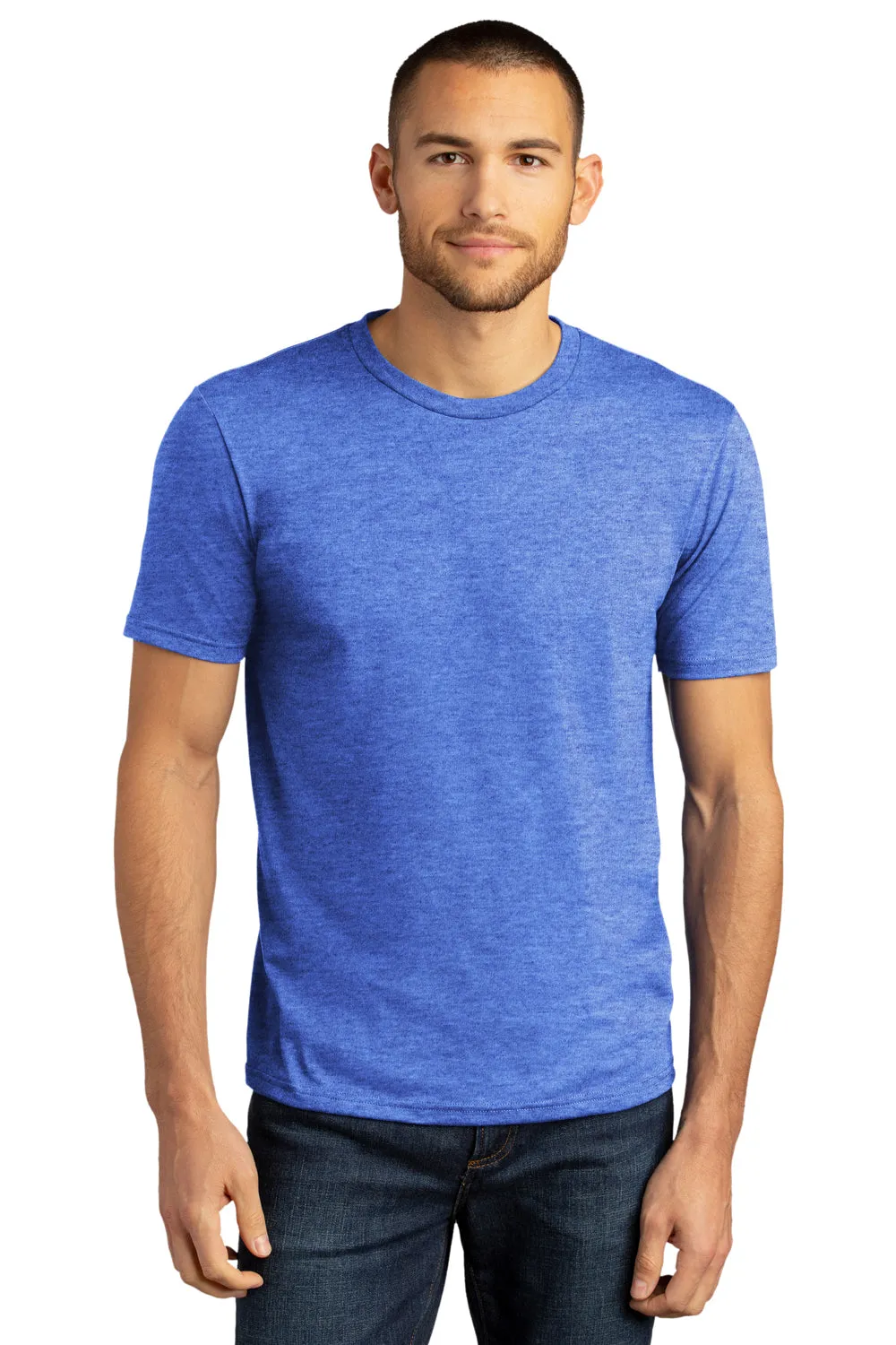 District Mens Perfect DTG Short Sleeve Crewneck T-Shirt - Royal Blue Frost