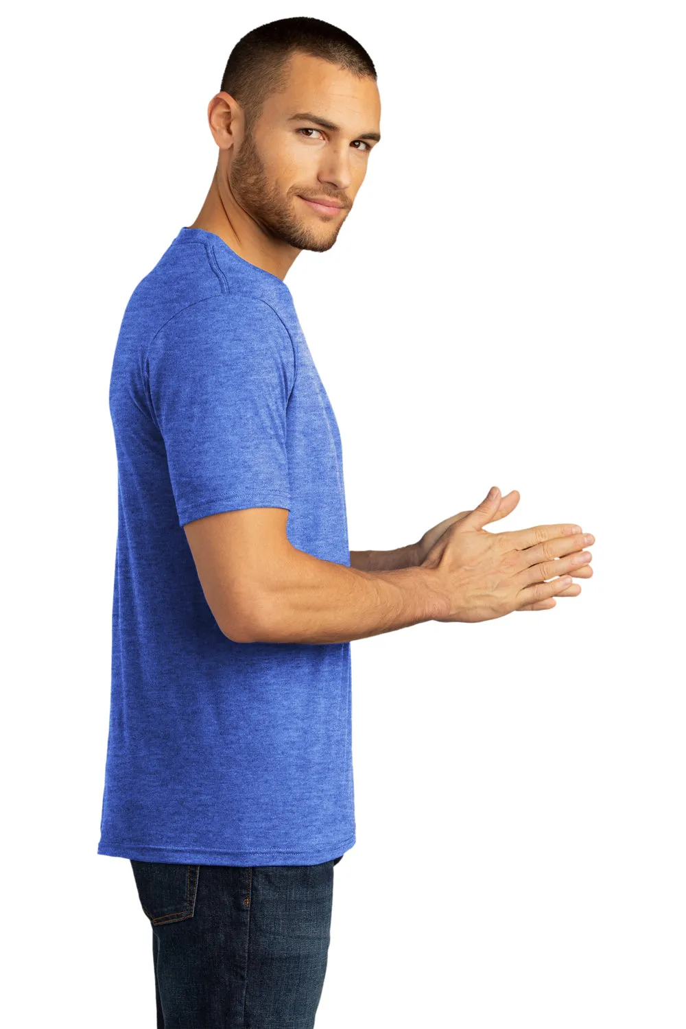 District Mens Perfect DTG Short Sleeve Crewneck T-Shirt - Royal Blue Frost