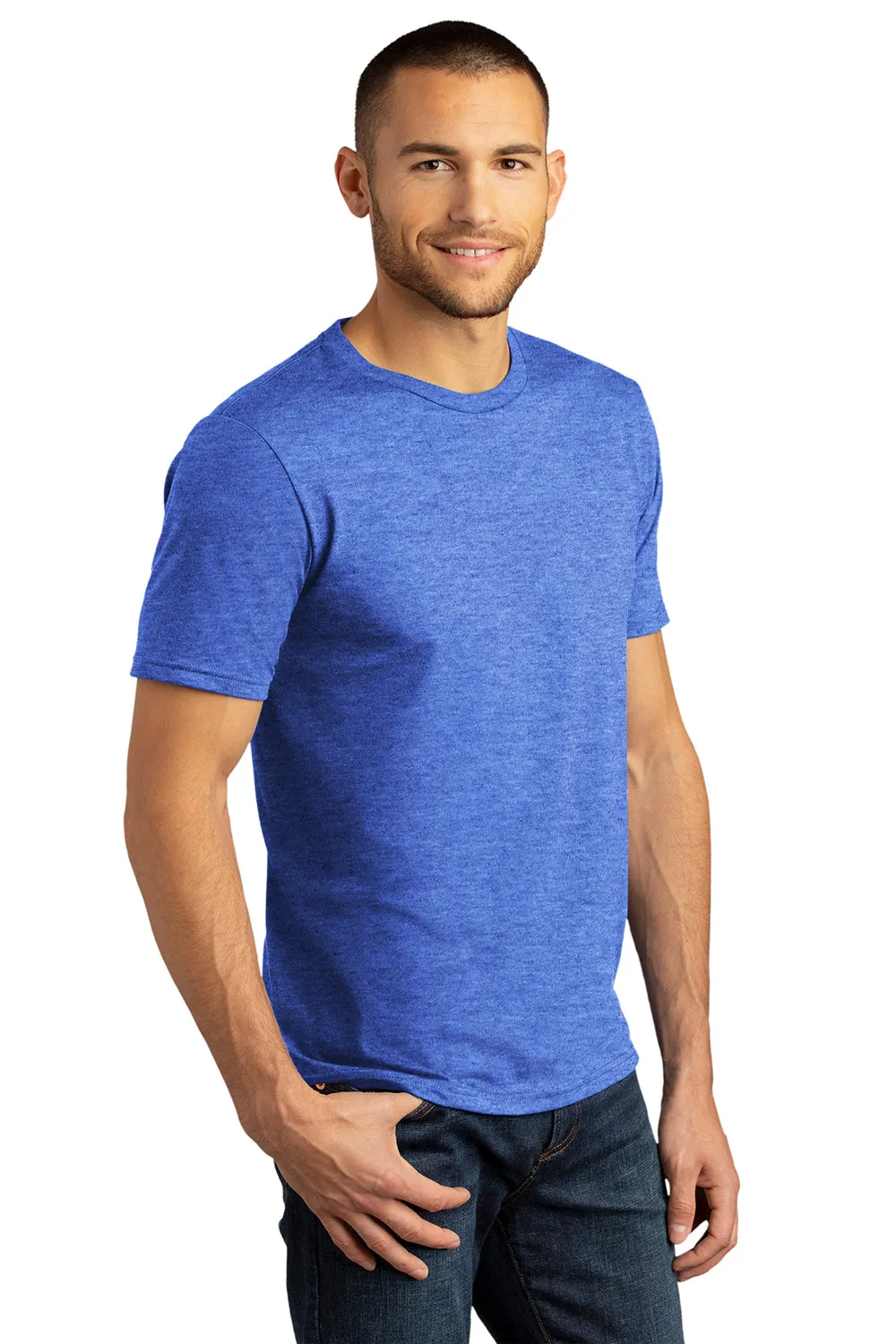District Mens Perfect DTG Short Sleeve Crewneck T-Shirt - Royal Blue Frost
