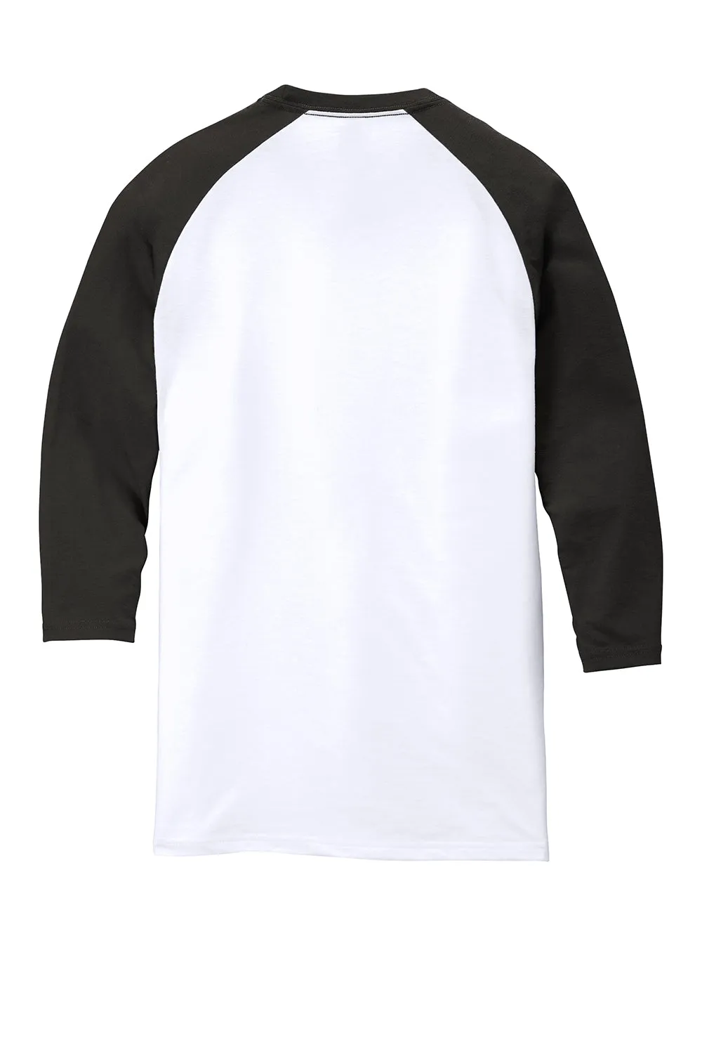 District Mens Perfect Tri 3/4 Sleeve Crewneck T-Shirt - White/Black