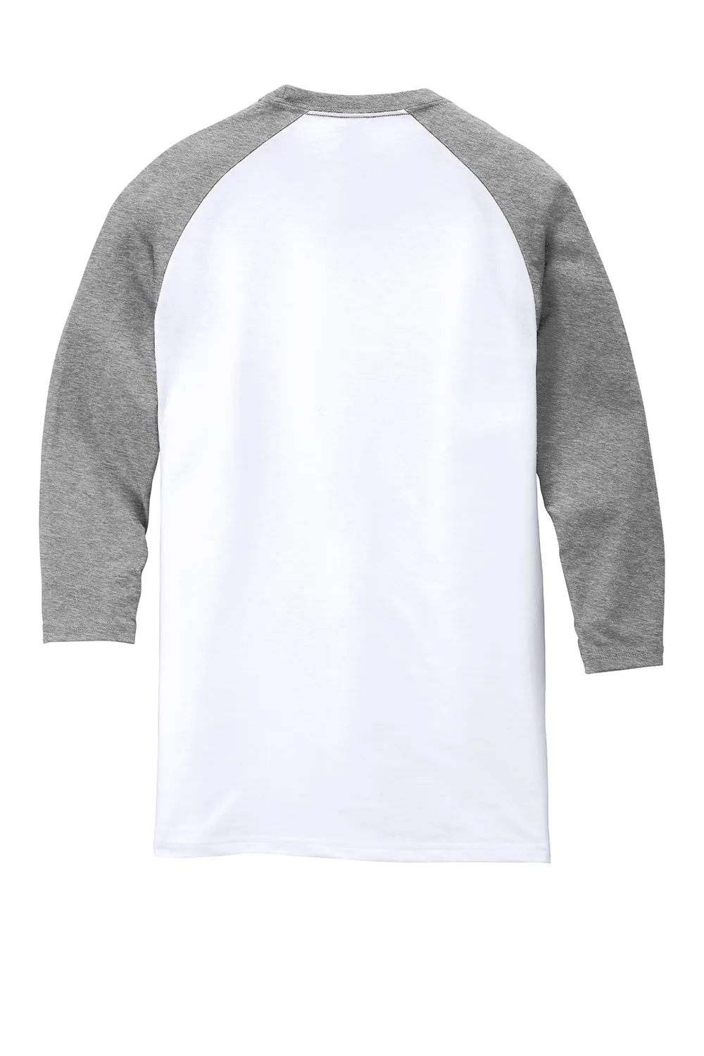 District Mens Perfect Tri 3/4 Sleeve Crewneck T-Shirt - White/Grey Frost